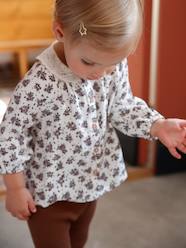 Floral Blouse with Broderie Anglaise Collar, for Babies