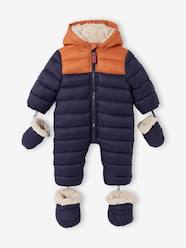 Baby-Outerwear-Snowsuits-Lined & Padded Colourblock Pramsuit for Babies
