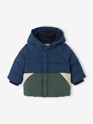 Baby-Outerwear-Coats-Padded Colourblock Jacket with Hood for Babies