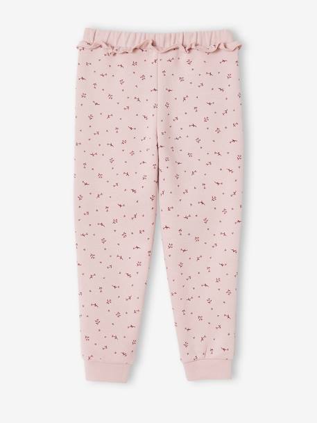 Frilly Joggers with Flower Print for Girls BLUE DARK ALL OVER PRINTED+PINK LIGHT ALL OVER PRINTED 