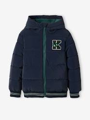 Boys-College Style Padded Jacket with Badge & Lined in Polar Fleece for Boys