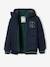 College Style Padded Jacket with Badge & Lined in Polar Fleece for Boys BLUE BRIGHT SOLID WITH DESIGN 