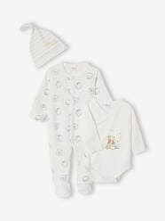 Baby-Winnie the Pooh Sleepsuit + Bodysuit + Beanie Set for Baby Boys by Disney®