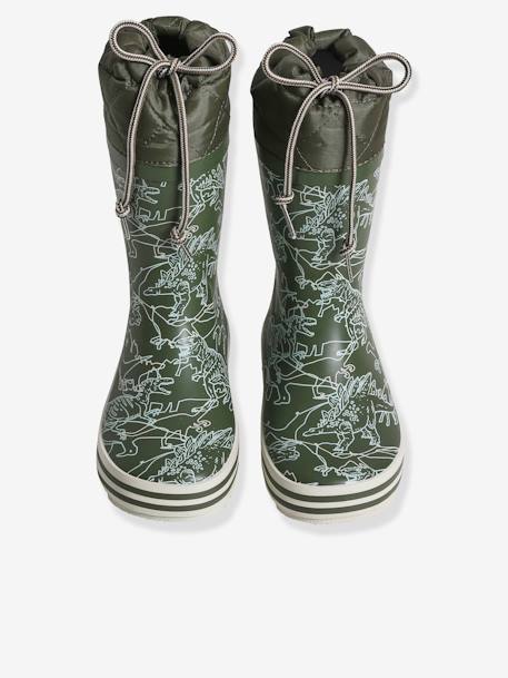 Printed Wellies with Padded Collar for Boys GREEN MEDIUM ALL OVER PRINTED 