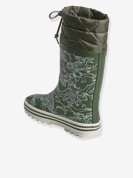 Printed Wellies with Padded Collar for Boys GREEN MEDIUM ALL OVER PRINTED 