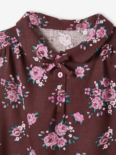 Blouse with Floral Print for Girls BROWN DARK ALL OVER PRINTED 