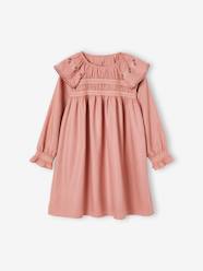 Girls-Dresses-Smocked Dress with Embroidered Iridescent Flowers for Girls