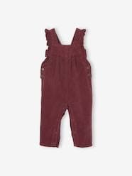 -Corduroy Dungarees with Ruffles for Babies
