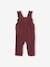 Corduroy Dungarees with Ruffles for Babies green+PURPLE DARK SOLID 