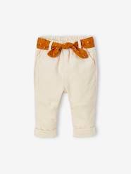 Corduroy Trousers with Fabric Belt for Babies
