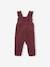 Corduroy Dungarees with Ruffles for Babies green+PURPLE DARK SOLID 