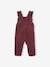 Corduroy Dungarees with Ruffles for Babies PURPLE DARK SOLID 