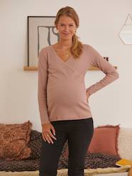 Maternity-Nursing Clothes-Crossover V-Neckline Top, Maternity & Nursing