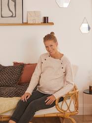 Jumper with Cable-Knit Sleeves, Maternity & Nursing