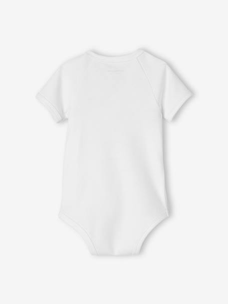Pack of 5 Short Sleeve Bodysuits for Newborn Babies WHITE LIGHT TWO COLOR/MULTICOL 