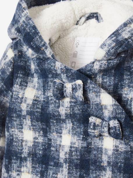 Chequered Wrapover Coat for Babies BLUE MEDIUM CHECKS 