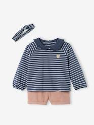-3-Piece Combo: Corduroy Shorts, Top & Hairband, for Babies
