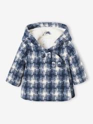 -Chequered Wrapover Coat for Babies