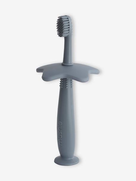 Training Toothbrush in Silicone by MUSHIE grey+rose 