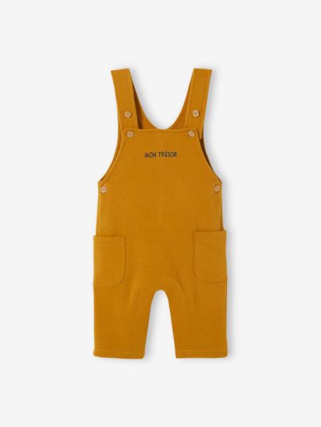 Fleece Top & Dungarees Ensemble, for Babies BROWN MEDIUM SOLID+emerald green 