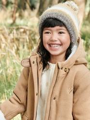 Girls-Woollen Coat with Hood & Sherpa Lining for Girls