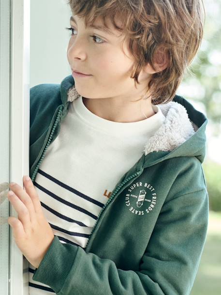 Sailor-Type Jumper with Motif on the Chest for Boys BLUE DARK STRIPED+WHITE LIGHT STRIPED+YELLOW MEDIUM STRIPED 