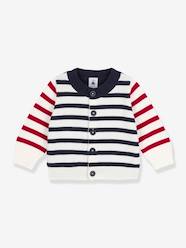 Baby-Jumpers, Cardigans & Sweaters-Knitted Cotton Cardigan for Babies, by Petit Bateau