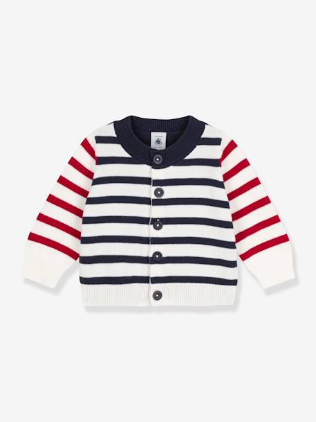 Knitted Cotton Cardigan for Babies, by Petit Bateau ecru 