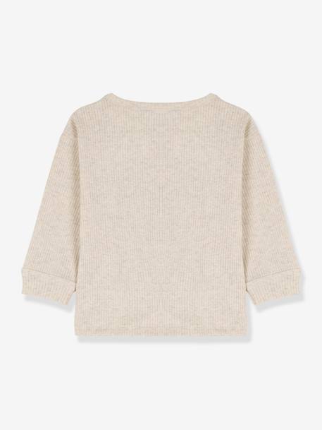 Long Sleeve Top in Organic Cotton, for Babies, by Petit Bateau grey 