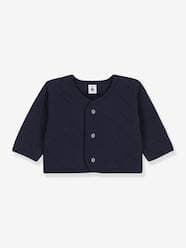Baby-Jumpers, Cardigans & Sweaters-Quilted Double Knit Cardigan for Babies - PETIT BATEAU