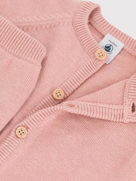 Knitted 2-Piece Set for Babies in Wool & Cotton, by Petit Bateau rose 