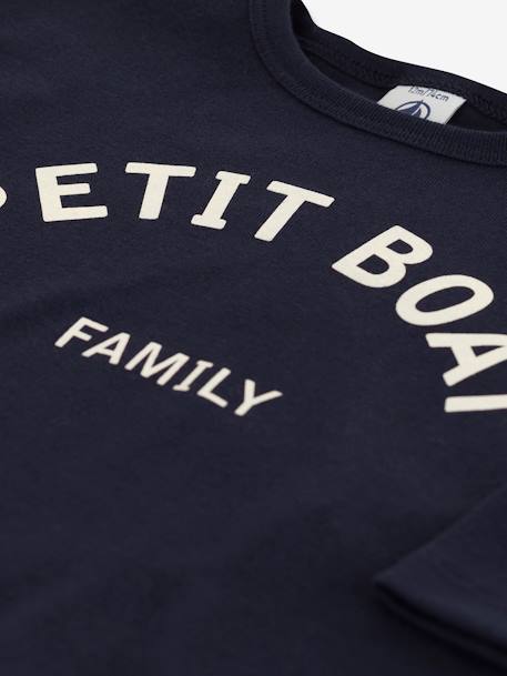 Long Sleeve Top in Organic Cotton, for Babies, by Petit Bateau navy blue 
