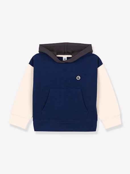 Hooded Sweatshirt in Organic Cotton Fleece, for Children, by Petit Bateau blue 