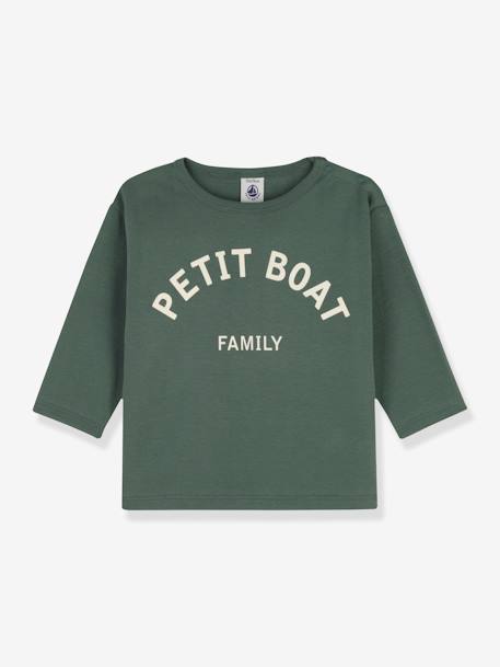 Long Sleeve Top in Organic Cotton for Babies, by Petit Bateau green 