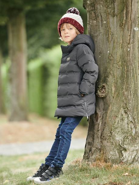 Cable-Knit Beanie for Boys RED DARK 2 COLOR/MULTICOLOR 