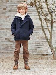 Peacoat with Hood & Sherpa Lining for Boys