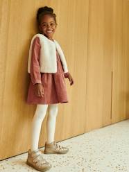 Corduroy Dress with Frilled Collar for Girls