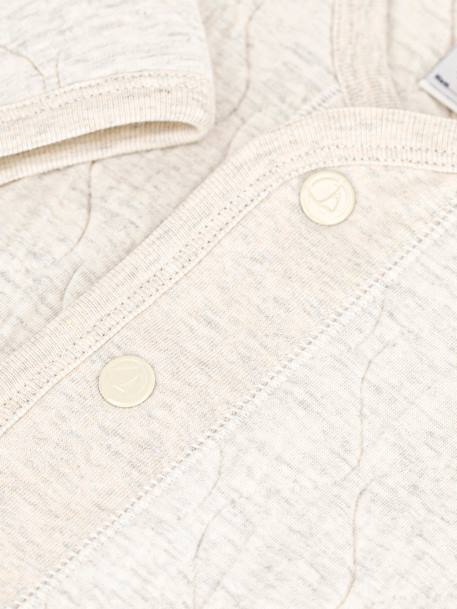 Quilted Double Knit Cardigan for Babies - PETIT BATEAU marl beige 
