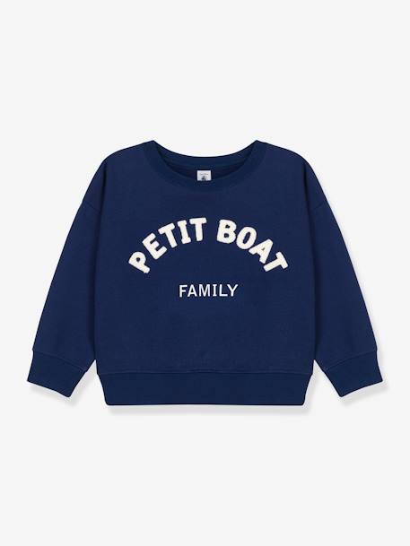 Sweatshirt in Organic Cotton Fleece for Children, by Petit Bateau blue 