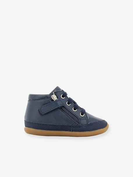 Booties for Babies, Cuzy Zip Lace by SHOO POM® chocolate+navy blue 