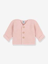Baby-Jumpers, Cardigans & Sweaters-Purl Stitch Cardigan for Babies in Organic Cotton by Petit Bateau