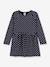Dotted Long Sleeve Fleece Dress for Children, Petit Bateau navy blue 
