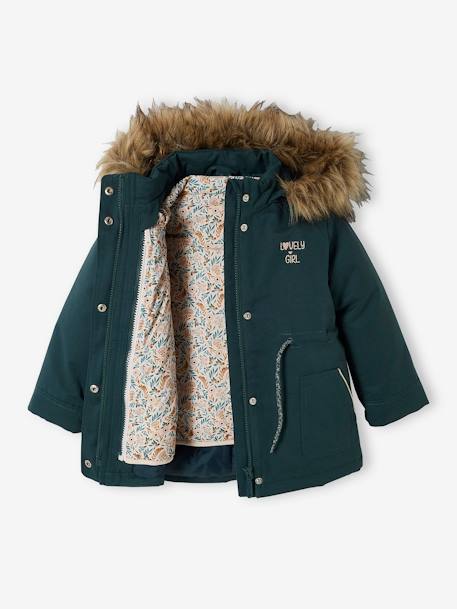 3-in-1 Parka with Hood for Girls GREEN DARK SOLID+GREEN MEDIUM SOLID+navy blue+PURPLE MEDIUM SOLID 