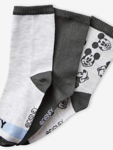 Pack of 3 Pairs of Mickey Mouse Socks by Disney® GREY DARK SOLID 
