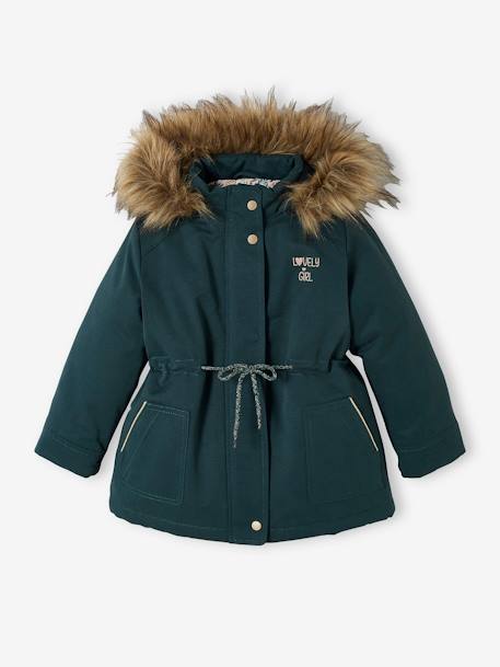 3-in-1 Parka with Hood for Girls GREEN DARK SOLID+GREEN MEDIUM SOLID+navy blue+PURPLE MEDIUM SOLID 