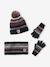 Striped Beanie + Snood + Gloves Set for Boys BLUE DARK TWO COLOR/MULTICOL 