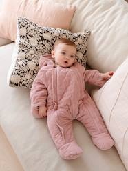 Baby-Velour Pramsuit, Double Fastening, for Babies