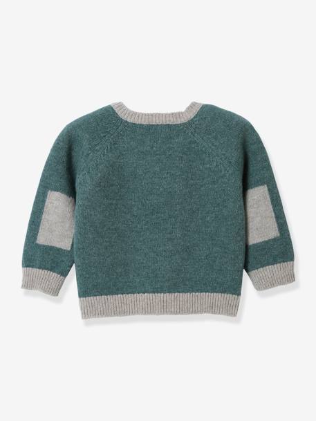 Lambswool Jumper for Babies, by CYRILLUS sage green 