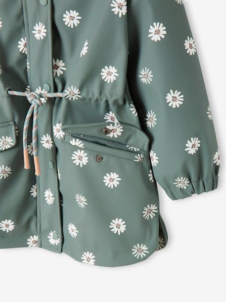 Hooded Raincoat with Magical Motifs for Girls blush+GREEN MEDIUM ALL OVER PRINTED+pale pink+rose+sky blue 