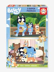 Toys-Educational Games-2 Wooden Super Puzzles, 16 Pieces - Bluey - EDUCA